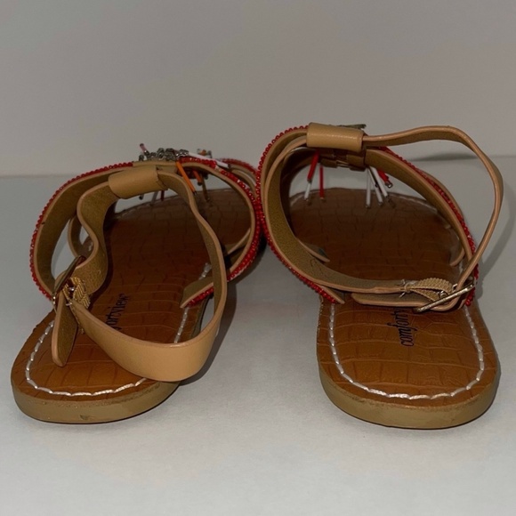 Pre-Owned Brown/Orange Comfortview Priscilla Beaded Slingback Sandals Size 8.5 - Picture 5 of 6